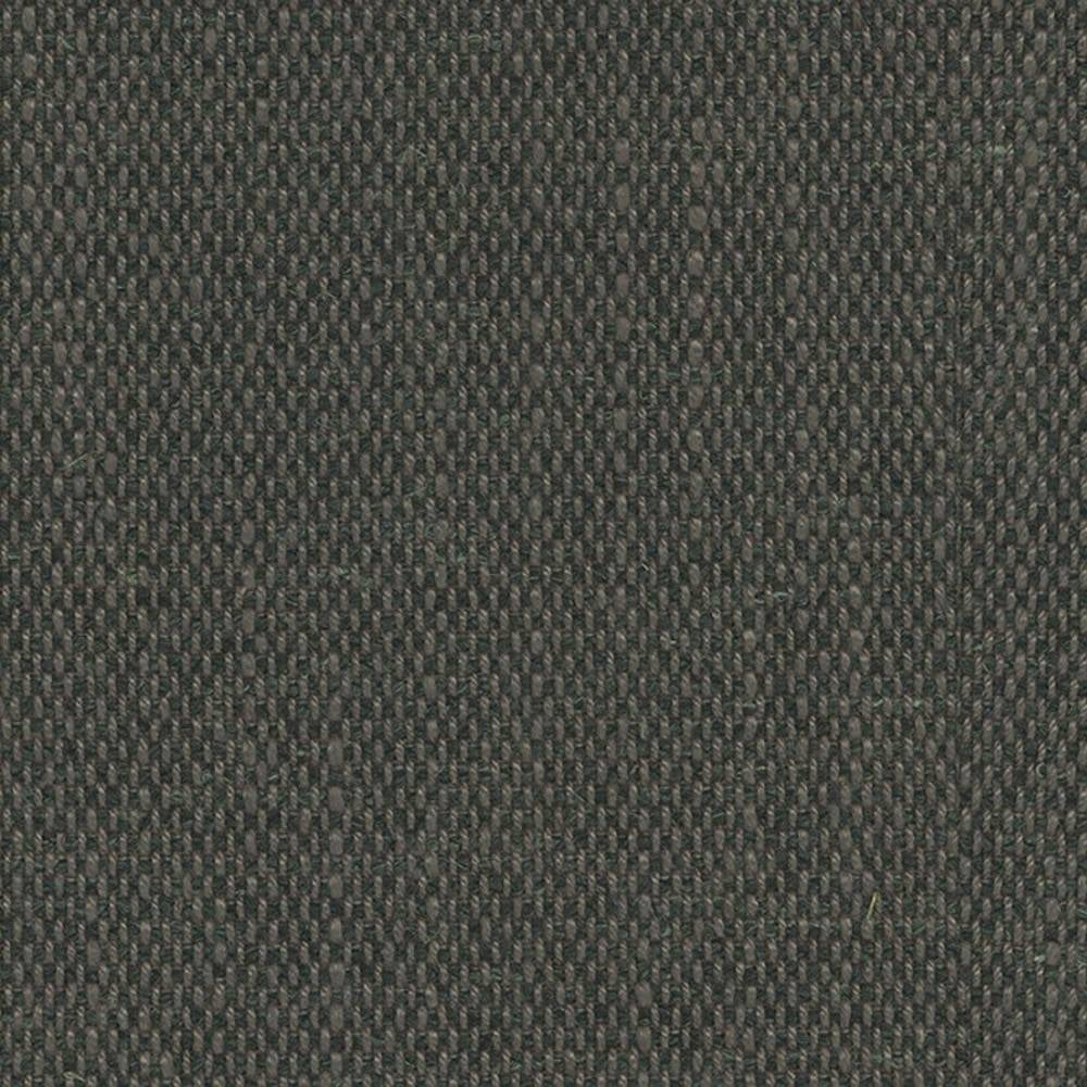 Close-up of dark neutral woven upholstery fabric in muted beige-gray tones, showing tight basket-weave texture; 29% viscose, 26% linen, 11% acrylic and 34% polyester blend for sofa upholstery.