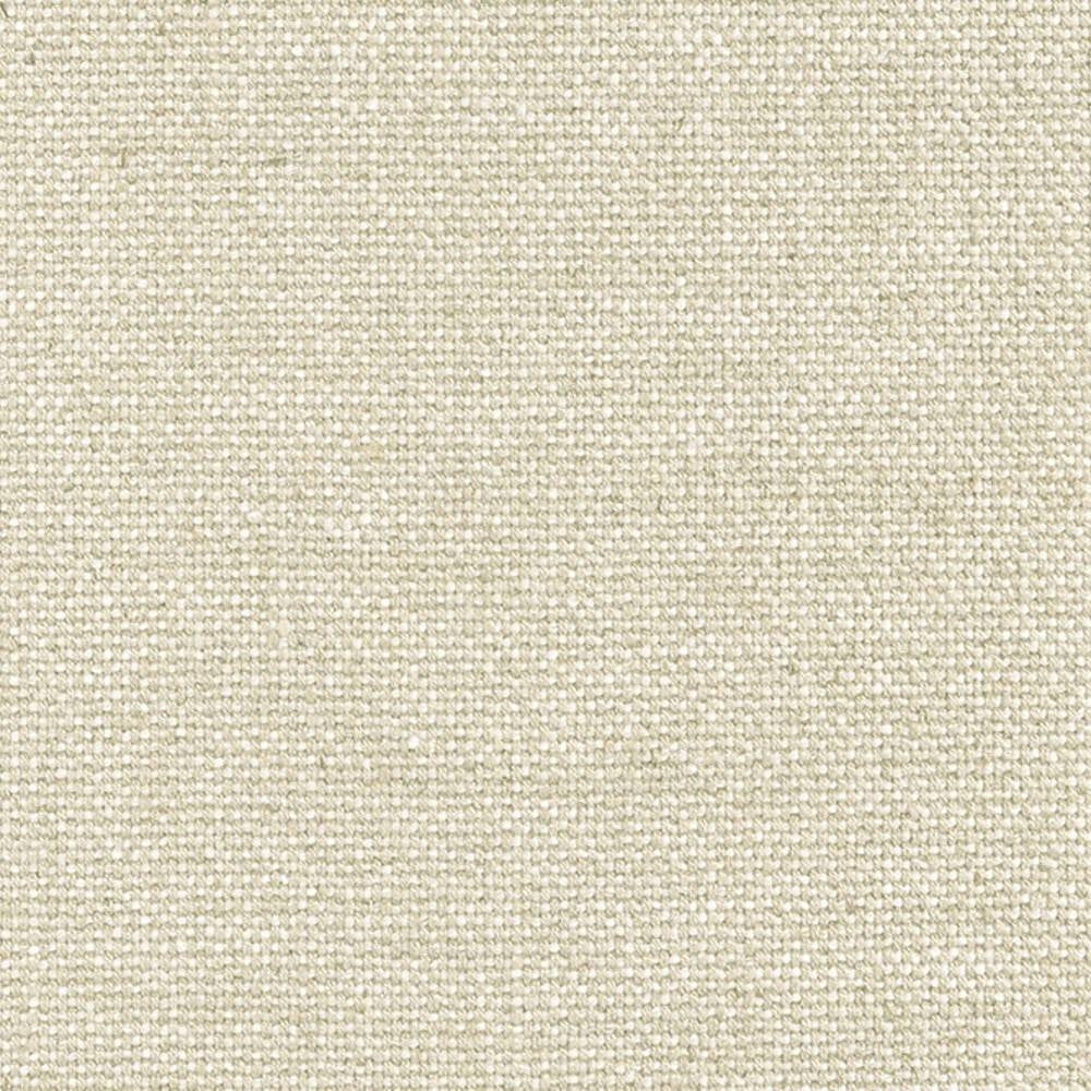 Close-up of beige cream upholstery fabric showing a tight, slightly nubby weave; durable linen-viscose-acrylic-polyester blend (27% linen, 34% viscose, 9% acrylic, 30% polyester) for contemporary sofas and office seating.