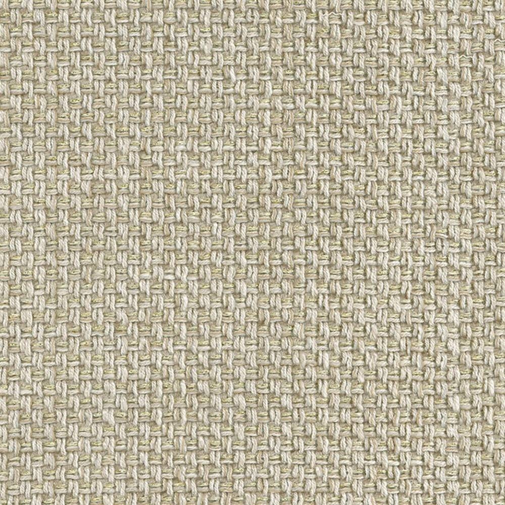Close-up of beige-cream woven upholstery fabric showing a small basket-weave texture and natural tones; 25% linen, 50% viscose, 25% polyester blend suitable for contemporary sofa upholstery.