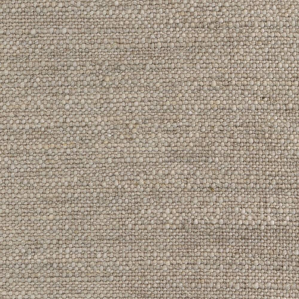 Close-up of cream upholstery fabric (linen, rayon, acrylic, triacetate blend) showing a tight pebble weave with subtle beige variation, ideal for contemporary sofas.