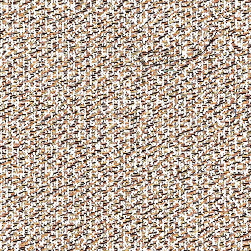 Close-up of beige and cream woven sofa upholstery fabric with subtle brown flecks and textured slub weave; 38% rayon and 62% polyester for contemporary indoor sofas.