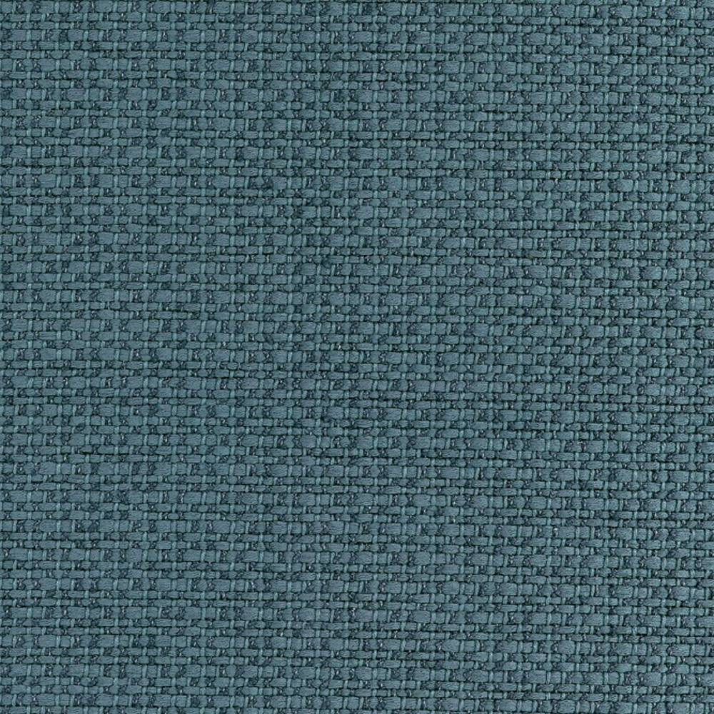 Close-up of teal woven upholstery fabric showing a tight textured basketweave pattern; 78% rayon and 22% polyester, ideal for contemporary sofa applications.