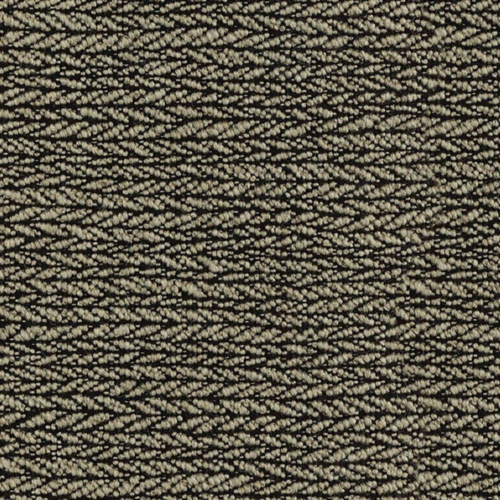 Close-up of neutral looped upholstery fabric in a wool-blend (18% wool, 47% acrylic, 35% polyester), showing a dense two-tone beige and dark zigzag texture suitable for sofa upholstery and indoor use.