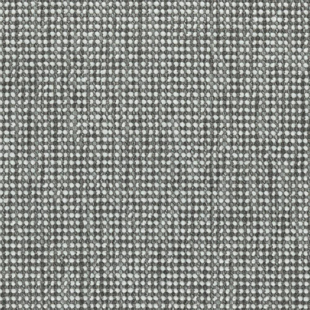 Close-up of neutral off-white and pale gray woven upholstery fabric showing a tight, small-scale basketweave texture; durable blend of wool, linen, viscose, acrylic and polyester for modern sofas.