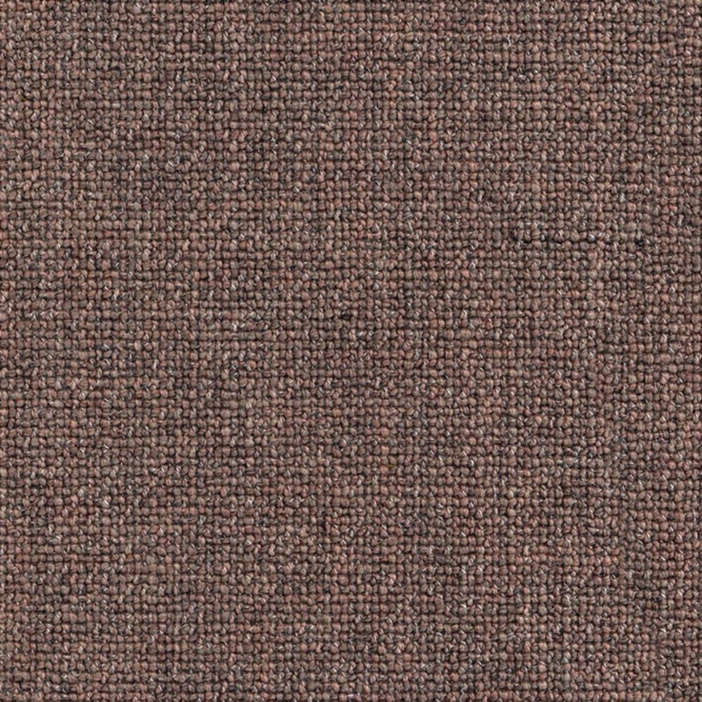 Close-up of brown heathered upholstery fabric showing a tight looped woven texture; 18% wool, 57% acrylic and 24% polyester heavy-duty fabric for contemporary sofas.