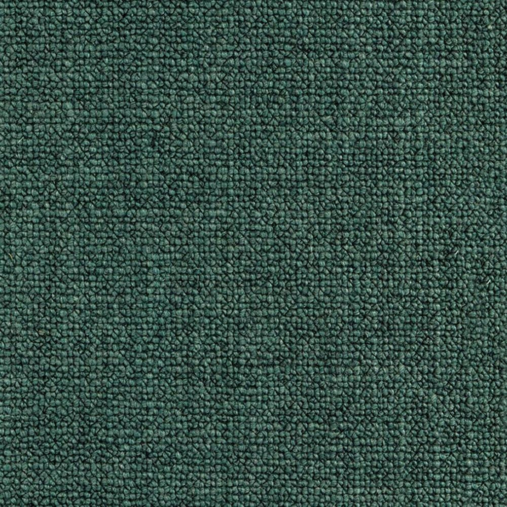 Close-up of deep teal wool-blend upholstery fabric (18% wool, 57% acrylic, 24% polyester) showing dense looped texture ideal for contemporary sofas and heavy-duty indoor use.