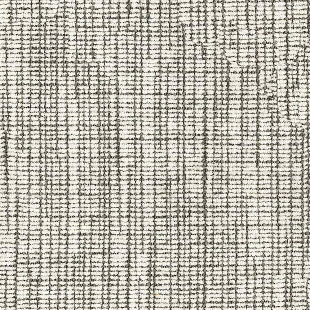 Close-up of beige and gray textured upholstery fabric in a rayon-wool-acrylic blend, showing a subtle grid-like weave and slub texture, ideal for contemporary sofa upholstery.