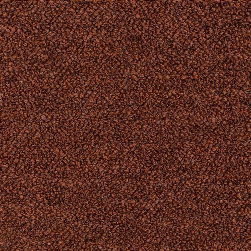 Close-up of deep brown bouclé upholstery fabric with tight looped texture; 30% wool, 40% acrylic, 30% polyester wool-blend ideal for contemporary sofa upholstery.