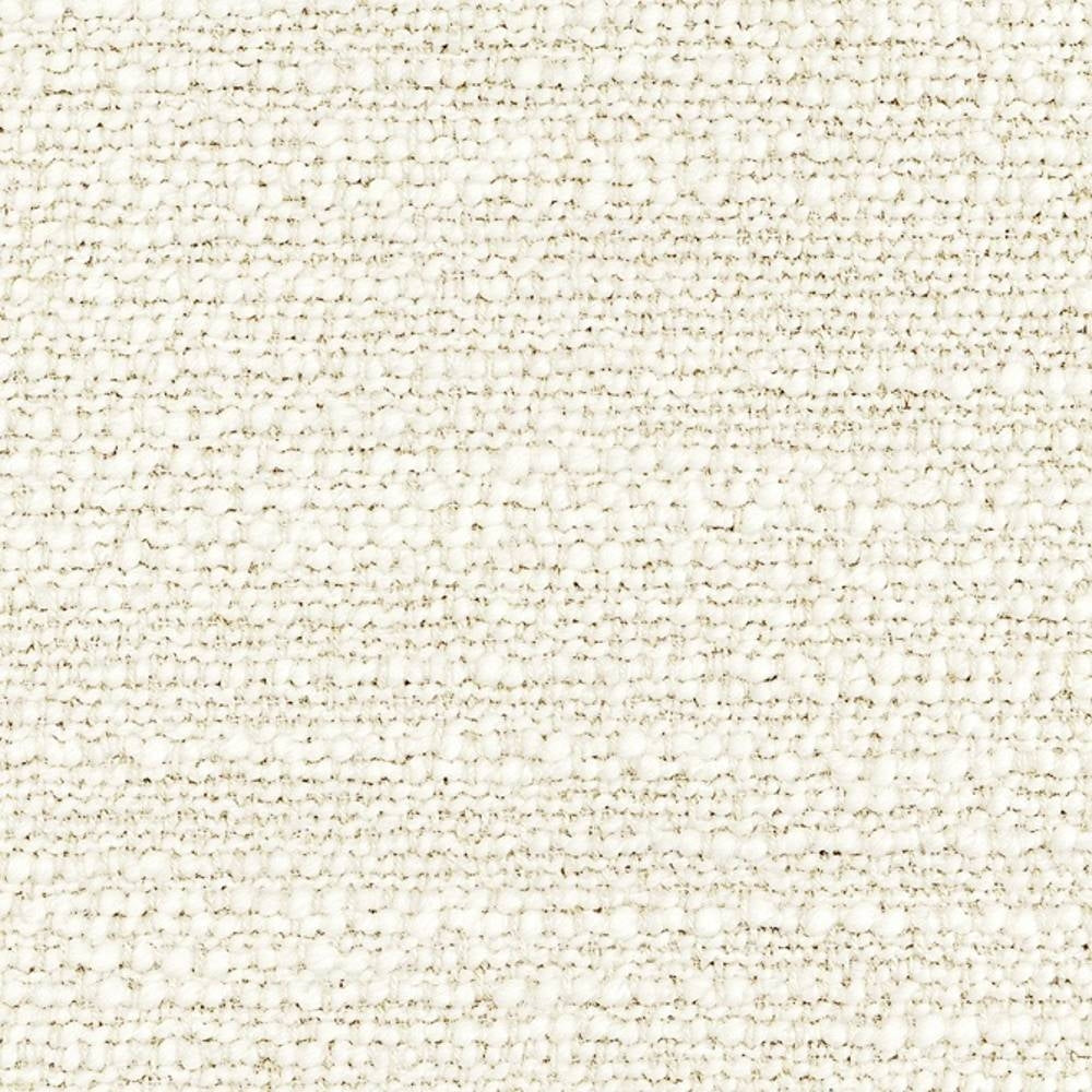 Close-up of cream boucle upholstery fabric showing nubby, woven texture; neutral modern sofa fabric made from a blend of 20% wool, 25% acrylic, 12% linen, 20% rayon and 23% polyester.