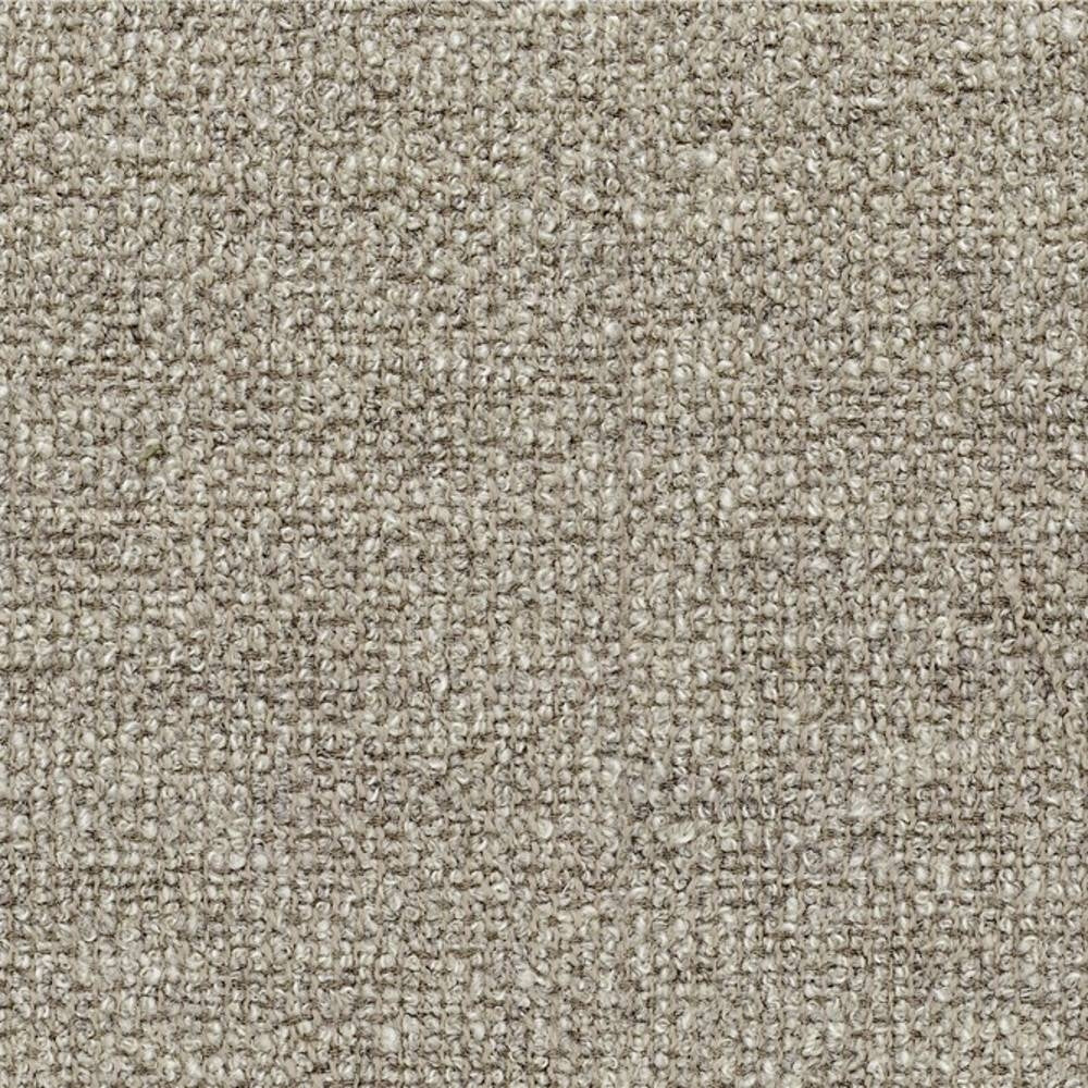 Close-up of neutral beige looped upholstery fabric showing a textured woven surface; 25% wool, 45% acrylic and 30% triacetate, suitable for contemporary sofa upholstery.