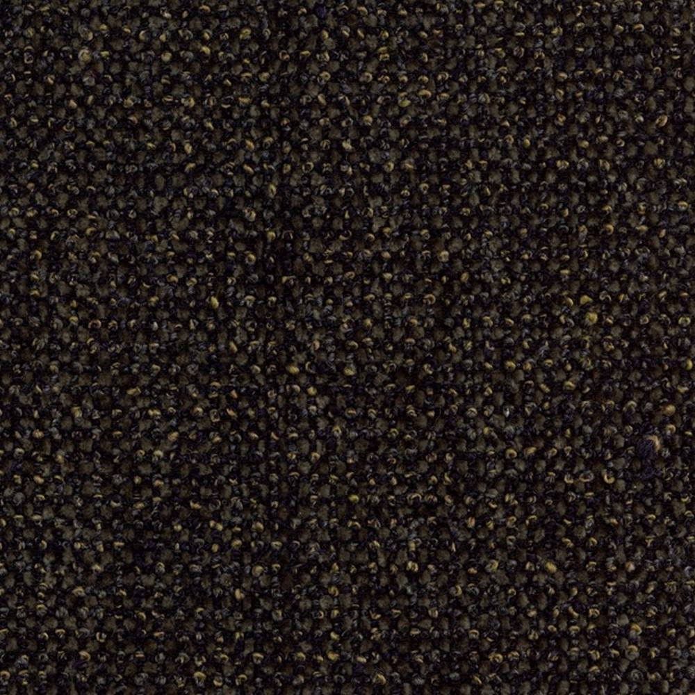 Close-up of dark brown boucle-look upholstery fabric showing tight looped texture with subtle tan flecks; 30% wool, 42% acrylic and 28% triacetate blend, ideal for modern sofa upholstery.