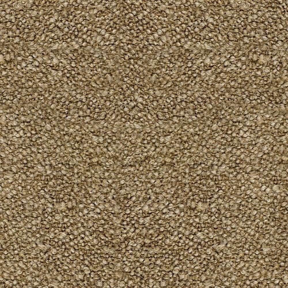 Close-up of beige boucle upholstery fabric showing dense looped texture and neutral cream-beige tone, suitable for contemporary sofa upholstery; 12% wool, 25% acrylic and 63% triacetate blend for durable indoor use.
