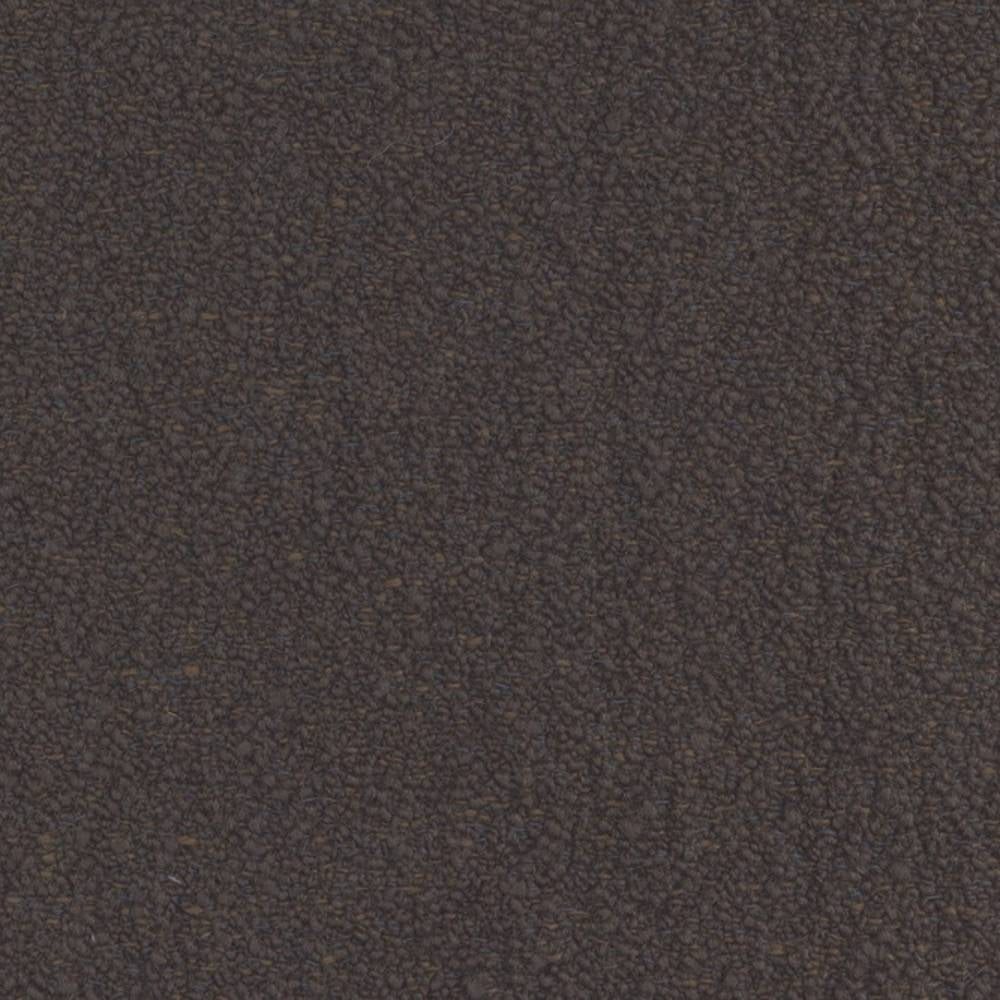 Close-up of dark brown felted wool-look boucle upholstery fabric showing dense, pebbled texture; wool-acrylic blend ideal for durable indoor sofa upholstery.